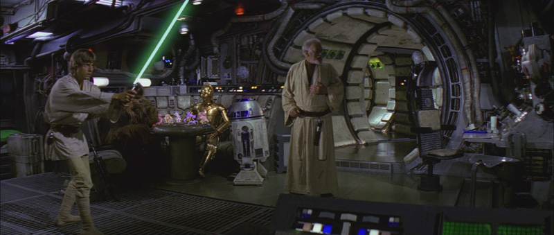 El interior del Halcón Milenario 30 años antes, en A New Hope.